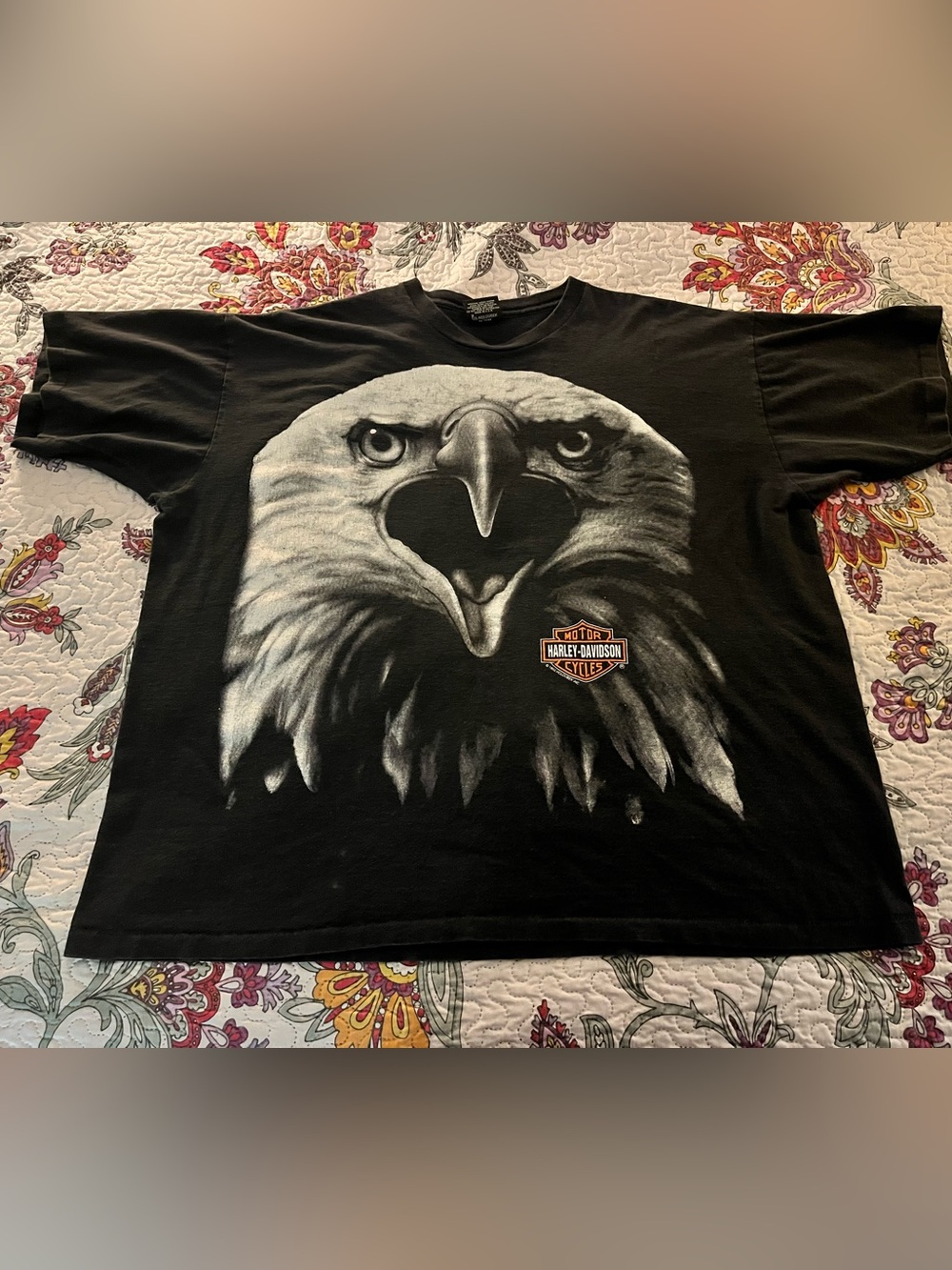 Vintage 1993 90’s Harley Davidson Tshirt XXL Large Eagle Graphics RARE HTF